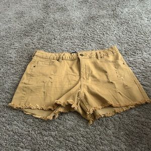 Brown denim shorts